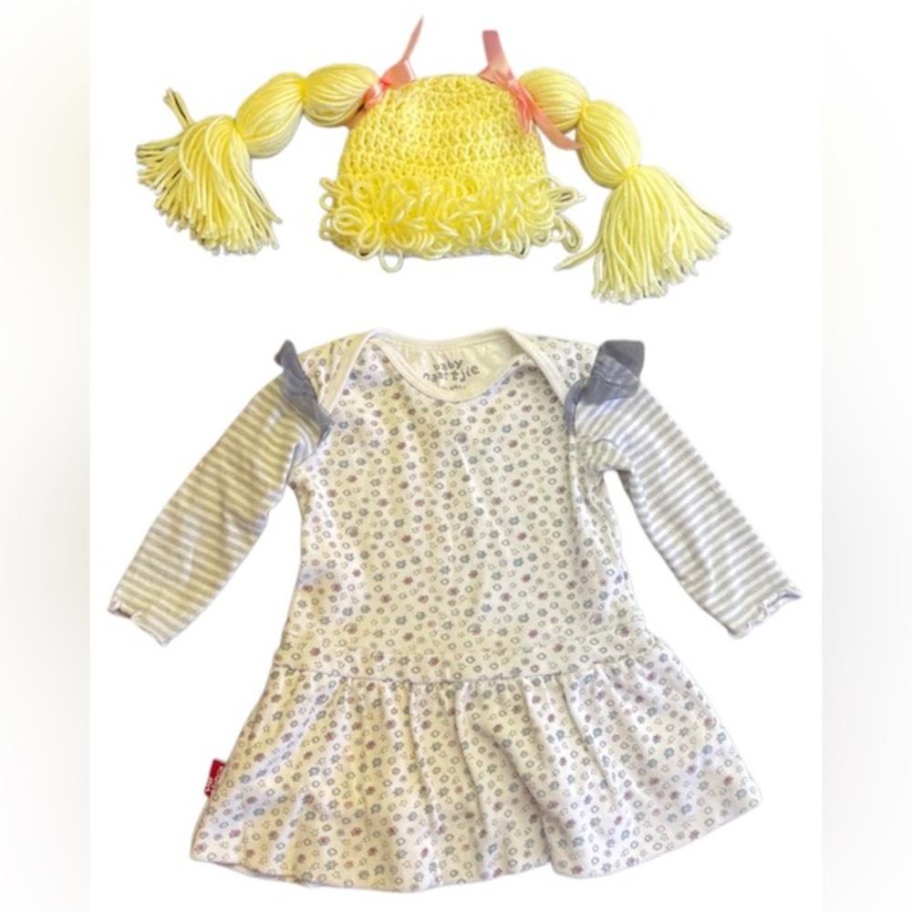 Cabbage Parch Kids inspired hat/wig and dress set baby size 3-6 mo